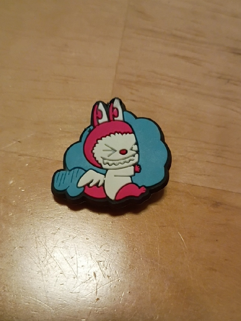 10 for $10 Jibbitz Croc Charms - Labubu Monster White & Pink w/ Wings on Cloud 2